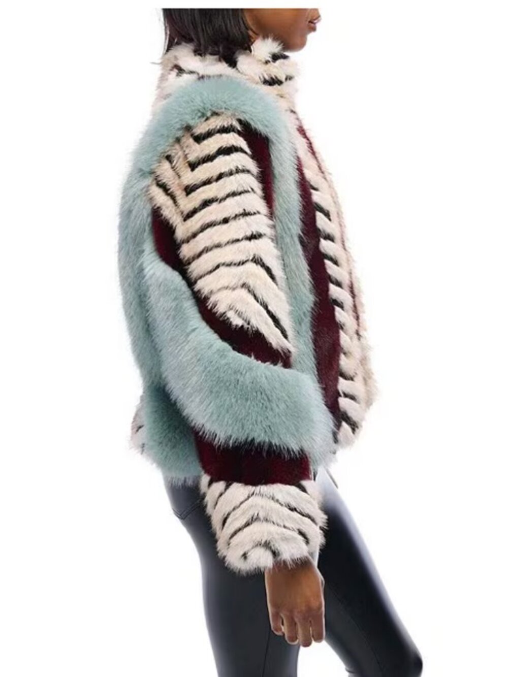 ✨ AZALEA WANG INEZ STRIPED FAUX FUR JACKET ✨ - Picture 6 of 14